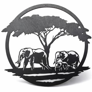 Bonsai ze sklejki, słonie, różne średnice