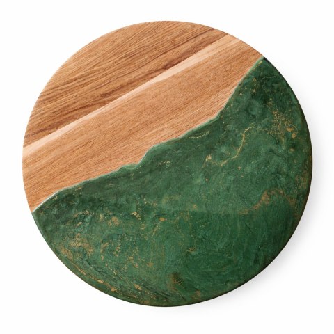 Dębowy stolik kawowy z żywicą epoksydowa