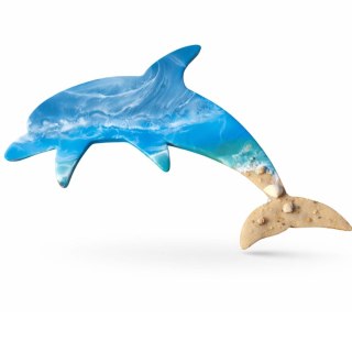 Morskie dekoracje, delfin z żywicy epoksydowej