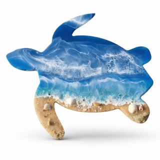 Morskie dekoracje, żółw z żywicy epoksydowej