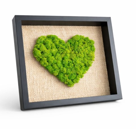 Obraz z mchem chrobotkiem, DUŻE SERCE, 25x25cm