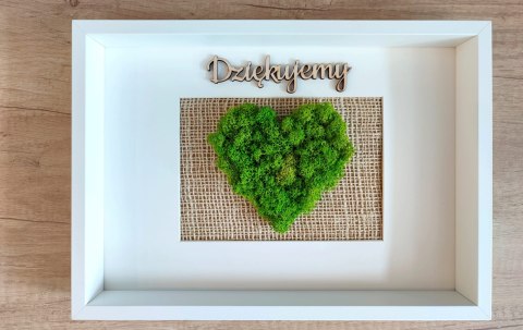 Obraz z mchem chrobotkiem, SERCE, 21x30