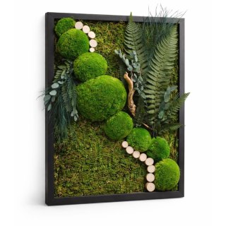 Obraz z mchu i roślin stabilizowanych 42x52