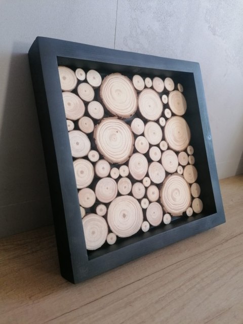 Obraz z plastrami drewna, 27x27 cm