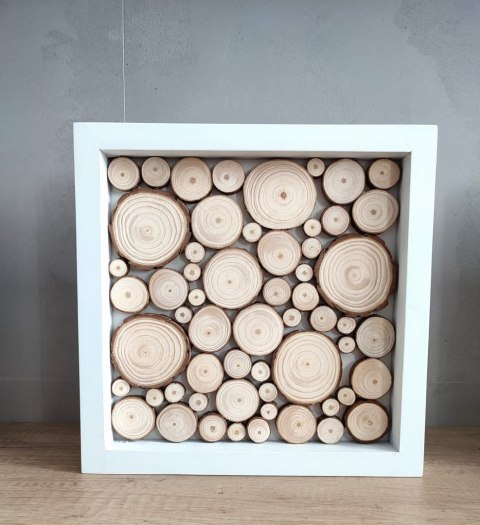 Obraz z plastrami drewna, 27x27 cm