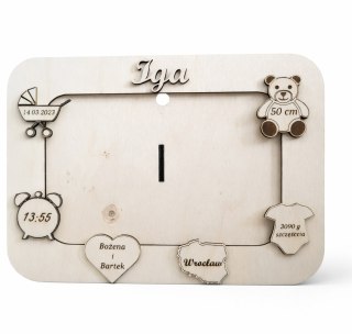 Ramka na zdjęcie, metryczka urodzenia