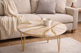 Stolik kawowy z żywicy epoksydowej, 60 cm