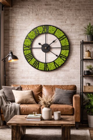 Zegar z mchem chrobotkiem, loft, różne średnice