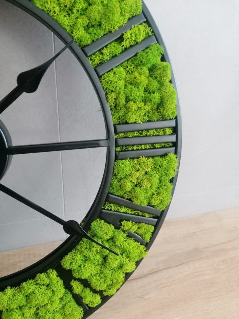 Zegar z mchem chrobotkiem, loft, różne średnice