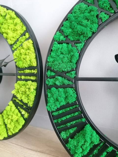 Zegar z mchem chrobotkiem, loft, różne średnice