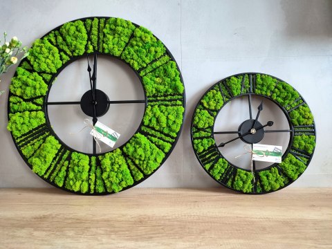 Zegar z mchem chrobotkiem, loft, różne średnice