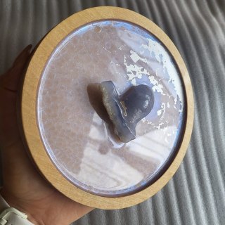 Agat błękitny zamknięty w żywicy, SPOKÓJ, 17 cm