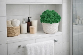 Betonowa doniczka z mchem chrobotkiem