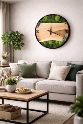 Drewniany zegar ścienny, 50 cm