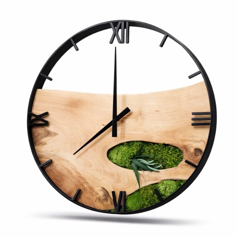 zegar ścienny z mchem