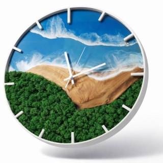 Drewniany zegar ścienny, morski zegar z chrobotkiem, metalowy zegar, morze