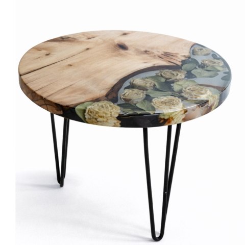 Konserwacja bukietu ślubnego w formie stolika kawowego