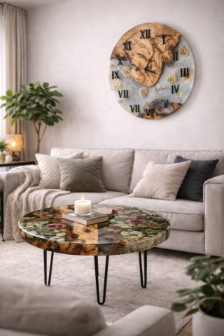 Konserwacja bukietu ślubnego w formie stolika kawowego