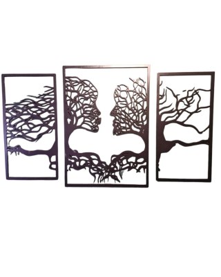 Obraz ażurowy ze sklejki, drzewo w ksztacie twarzy