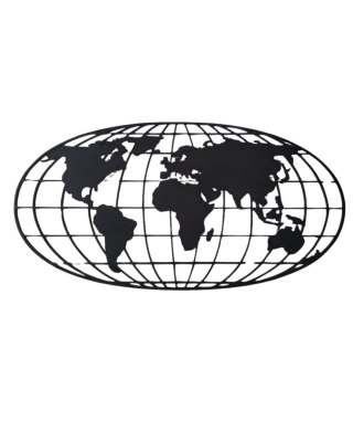 Obraz ażurowy ze sklejki, mapa świata 90 cm