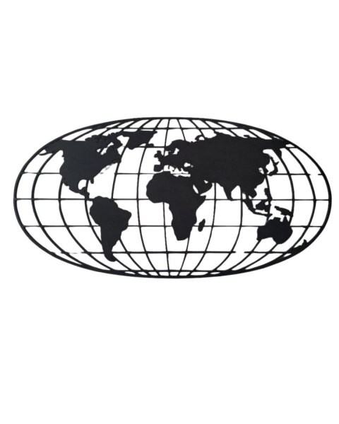 Obraz ażurowy ze sklejki, mapa świata 90 cm