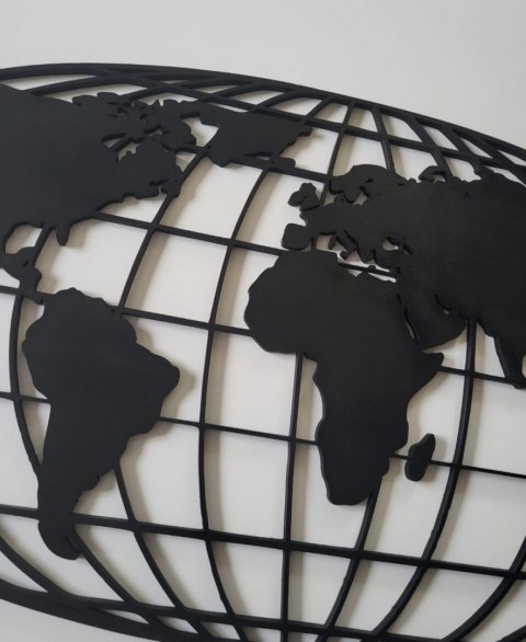 Obraz ażurowy ze sklejki, mapa świata 90 cm