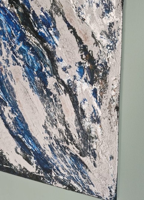 Obraz strukturalny 60x80 cm, beton architektoniczny i granat