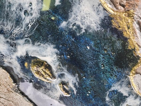 Obraz strukturalny 60x80 cm, beż I granat