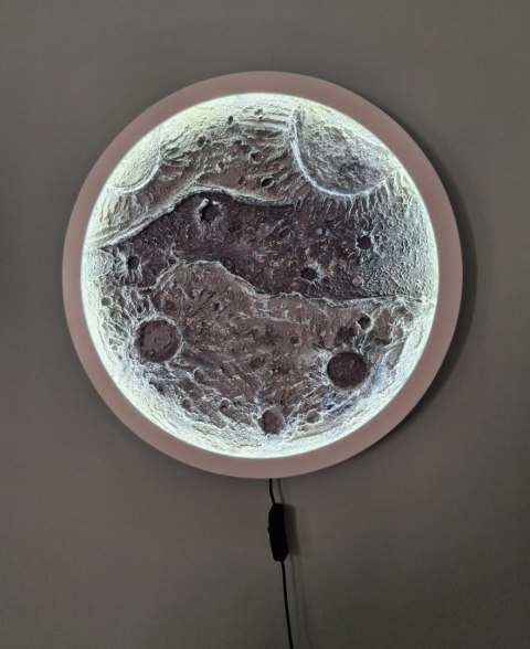 Obraz strukturalny Księżyc z podświetleniem LED, lampa ksiezycowa