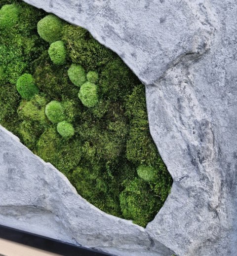 Obraz z betonu architektonicznego i mchu, 150x100 cm