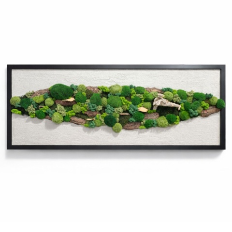 Obraz z betonu architektonicznego i mchu 180x70 cm