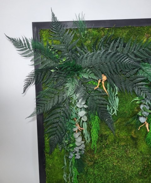 Obraz z mchu i roślin stabilizowanych 80x80 cm