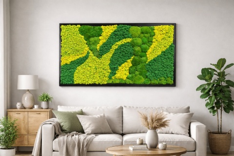 Obraz z mchu poduszkowego I chrobotka