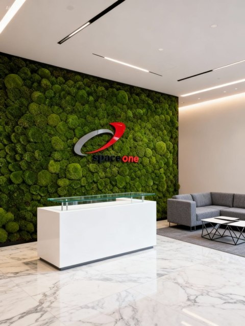 Obraz z mchu z Twoim logo, obraz z logo firmy z podświetleniem LED