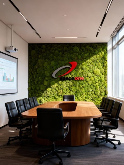 Obraz z mchu z Twoim logo, obraz z logo firmy z podświetleniem LED