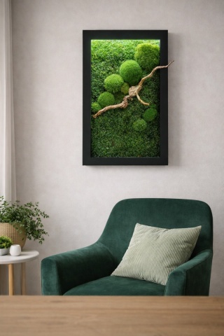Obraz z mchu z podświetleniem LED