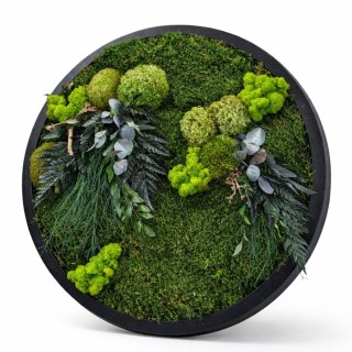 Okrągły obraz z mchu I roślin stabilizowanych, 60 cm