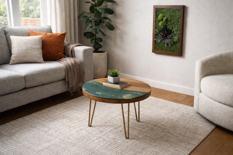 Rustykalny obraz z mchu I roślin stabilizowanych 60x40 cm