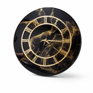 Zegar ścienny z żywicy epoksydowej 45 cm , black and gold